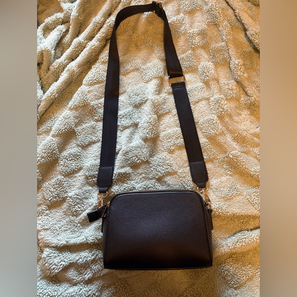 Black Leather Crossbody Bag